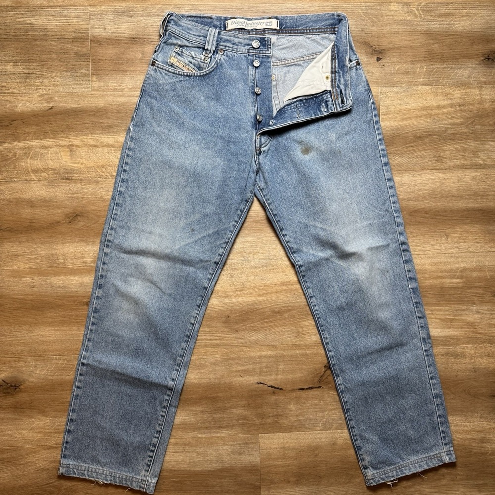 Diesel Saddle Jeans Mens 30x29 Blue Relaxed Tapered Light Wash Workwear Western